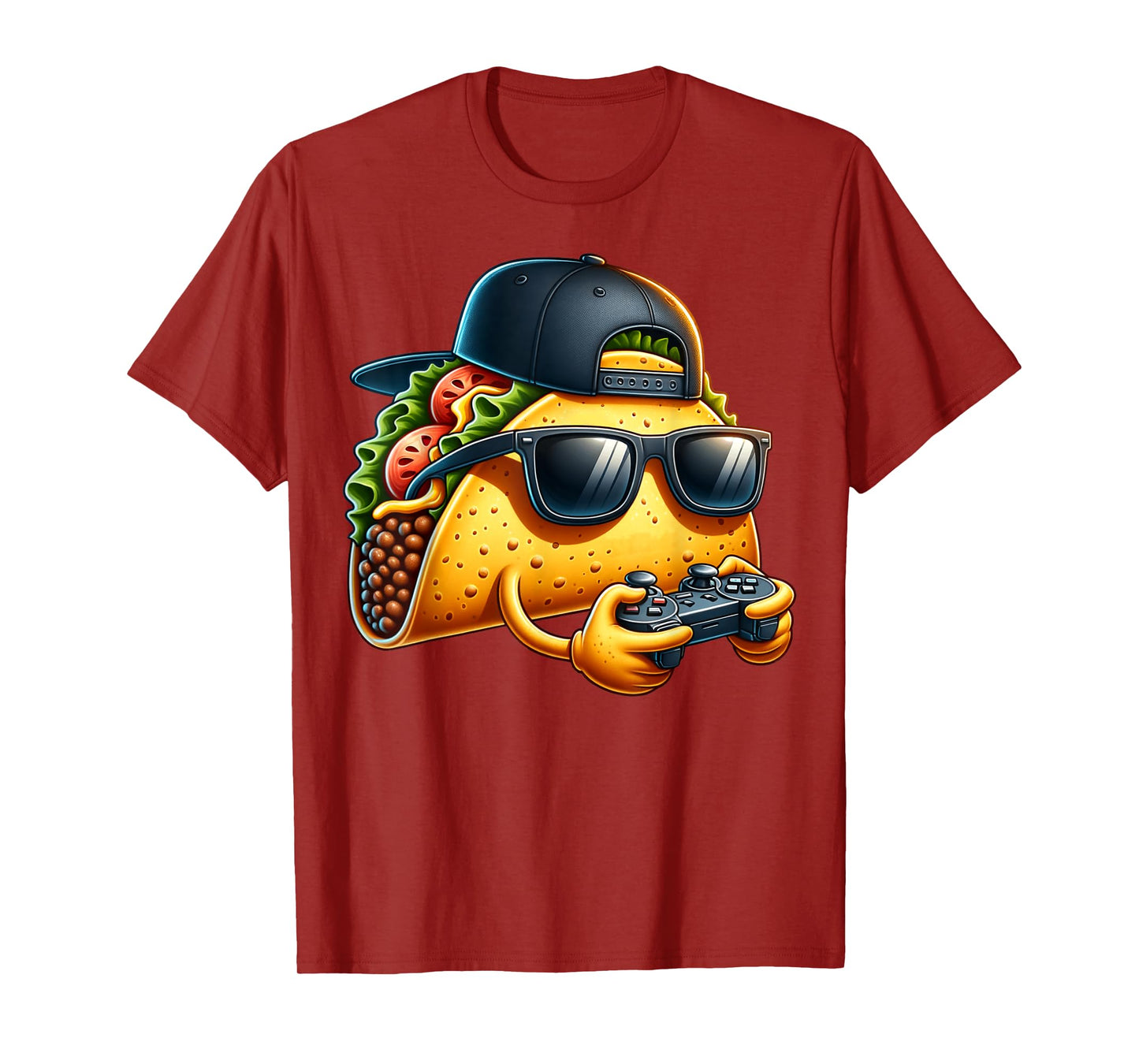 Cool Taco Playing Video Games. Funny Video Games Tacos Lover T-Shirt