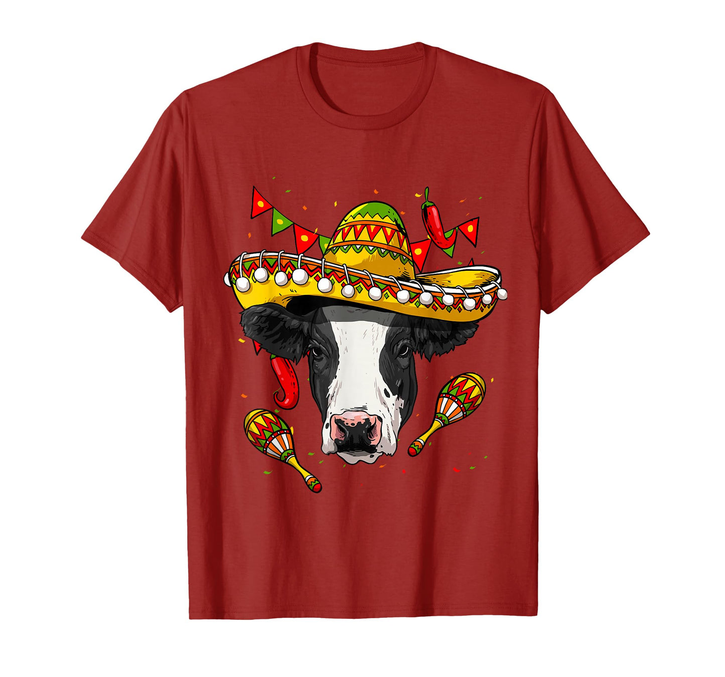 Cinco de Mayo Cow Mexican Lover Sombrero Cow T-Shirt