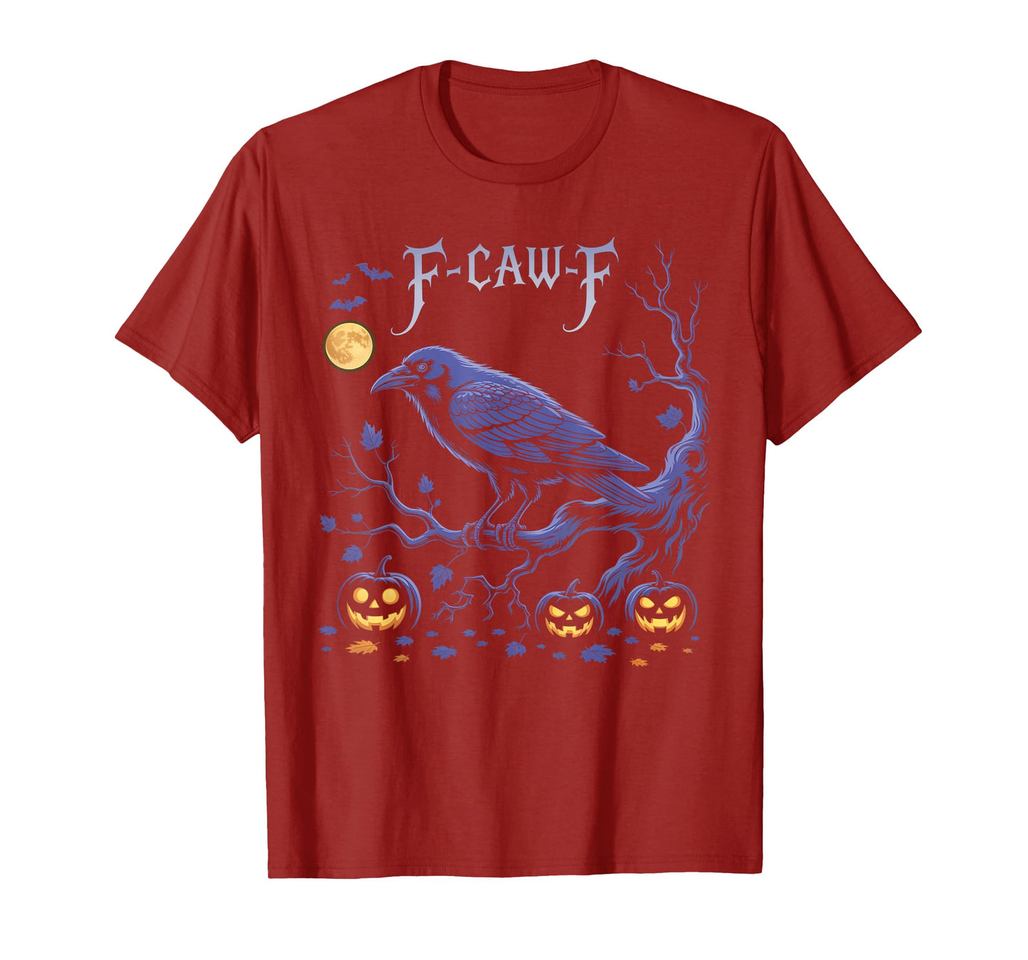 Black Crow, F-Caw-F Funny Black Bird Moon Gothic Adult Humor T-Shirt