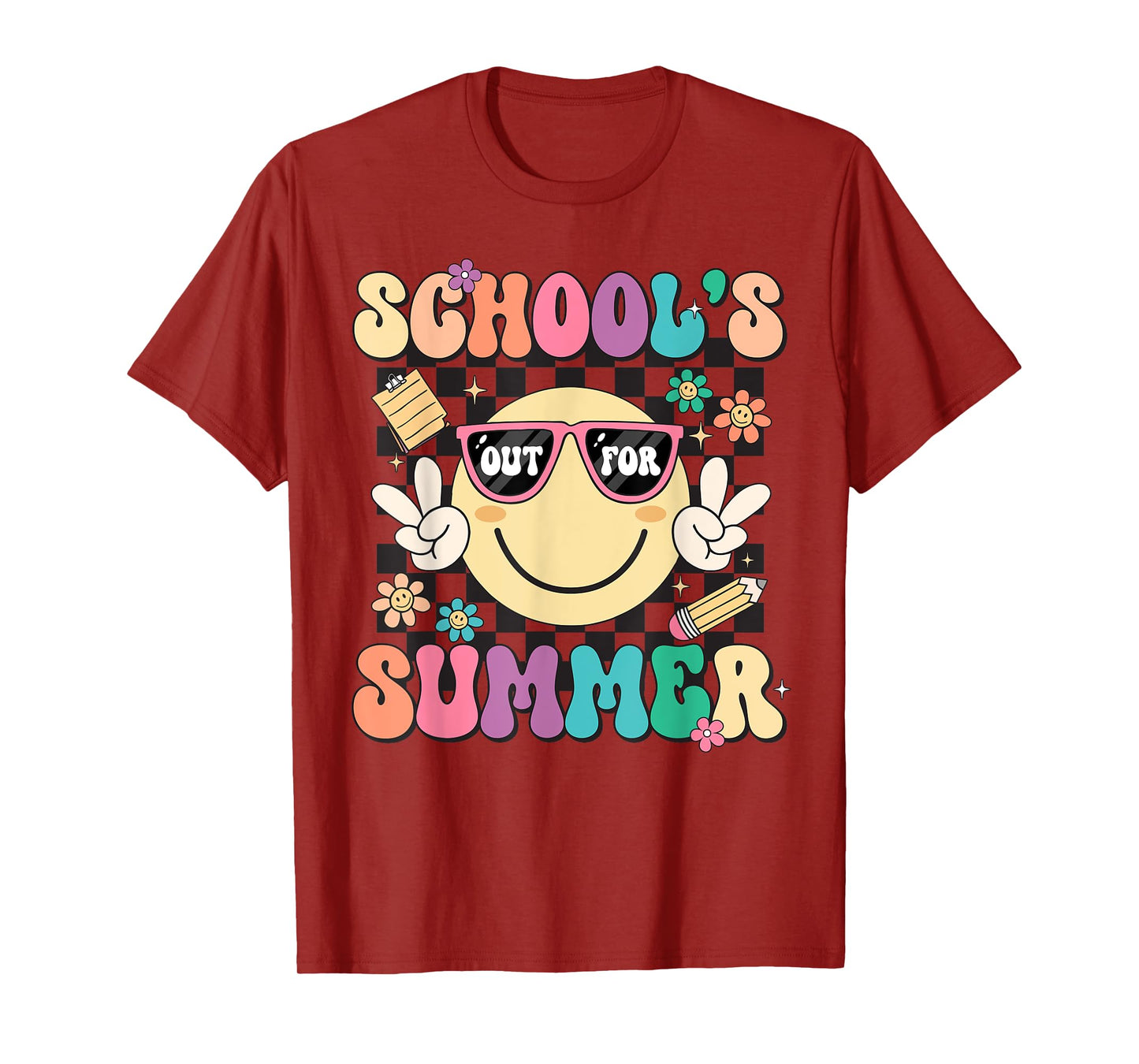 Last Day Of School Retro Schools Out For Summer Teacher Kids T-Shirt