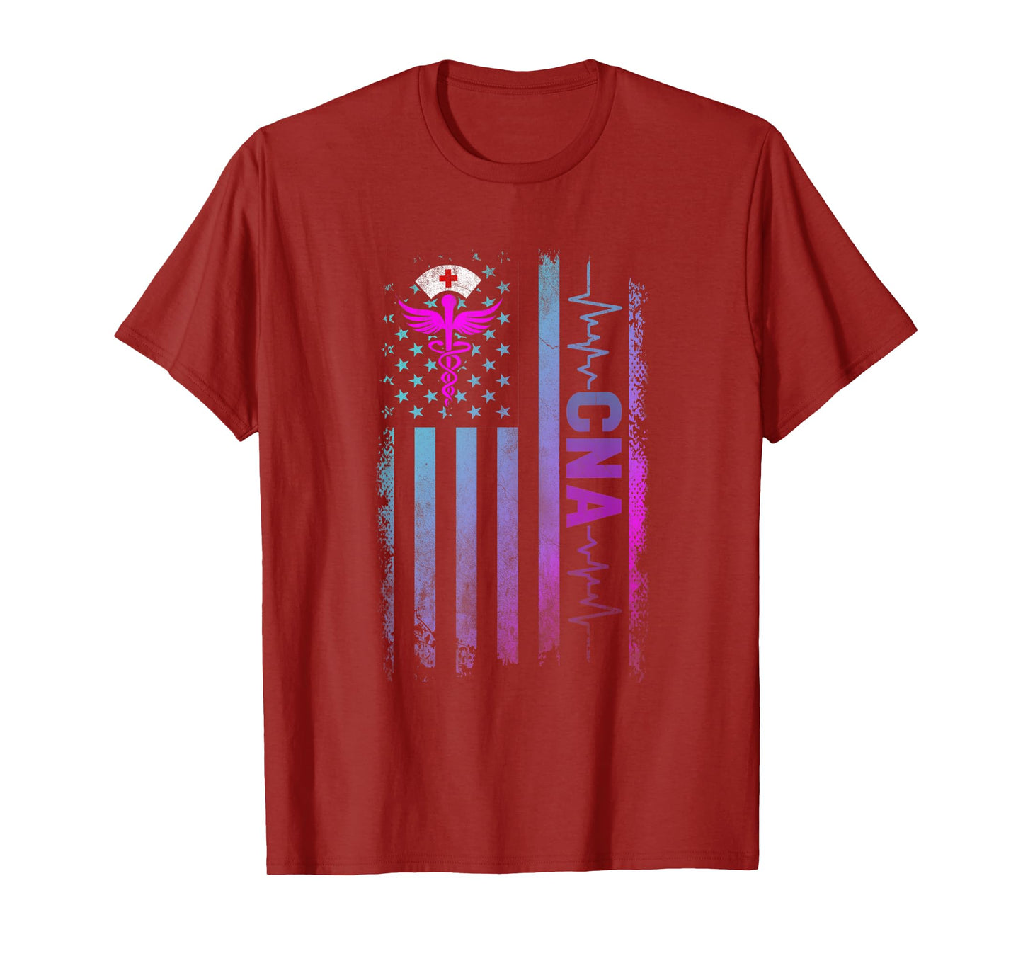 CNA Job Certified Nursing Assistant USA Flag Women Men T-Shirt