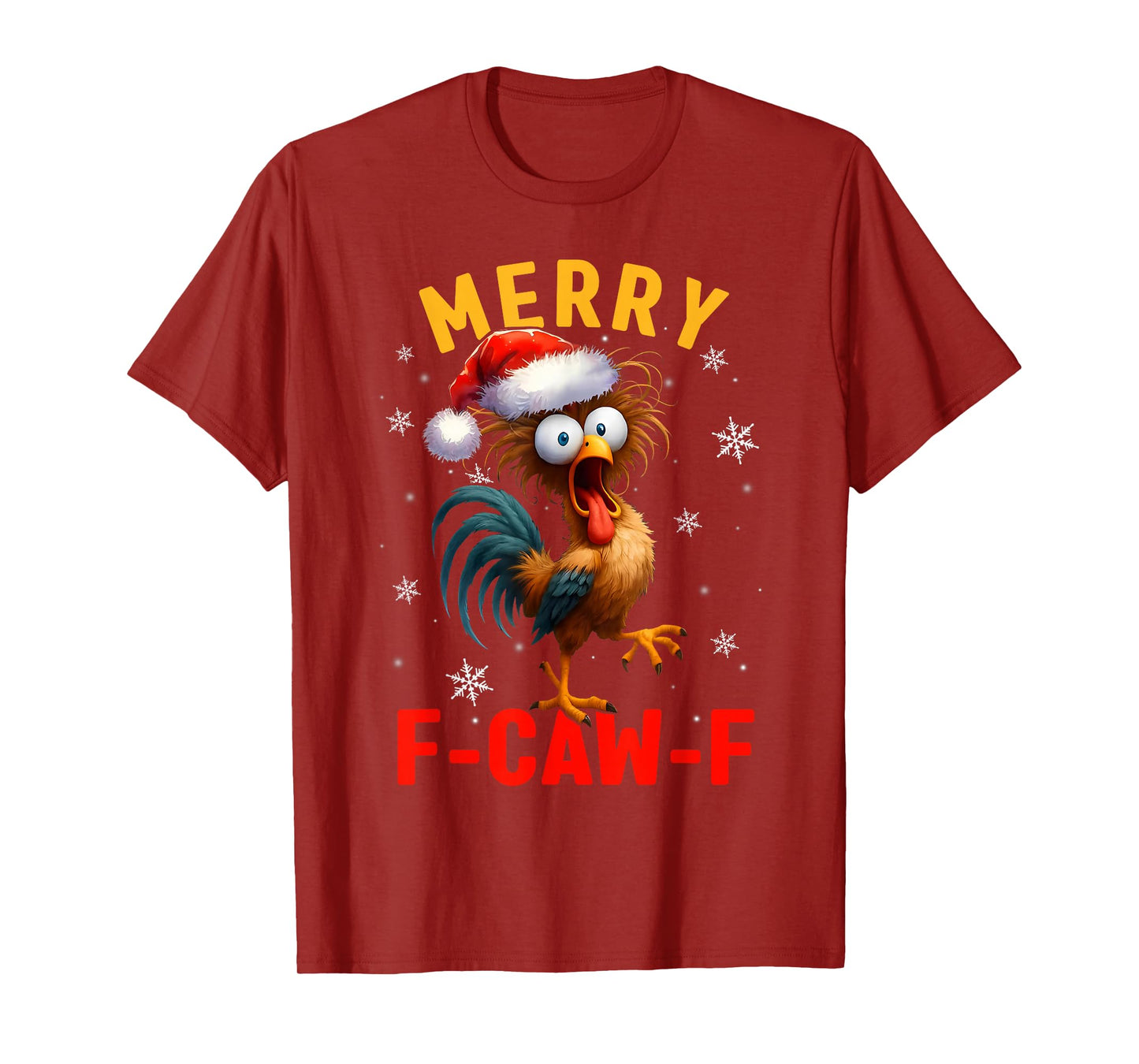 Merry F-Caw-F Chicken Christmas Snowflake Pajamas Holiday T-Shirt