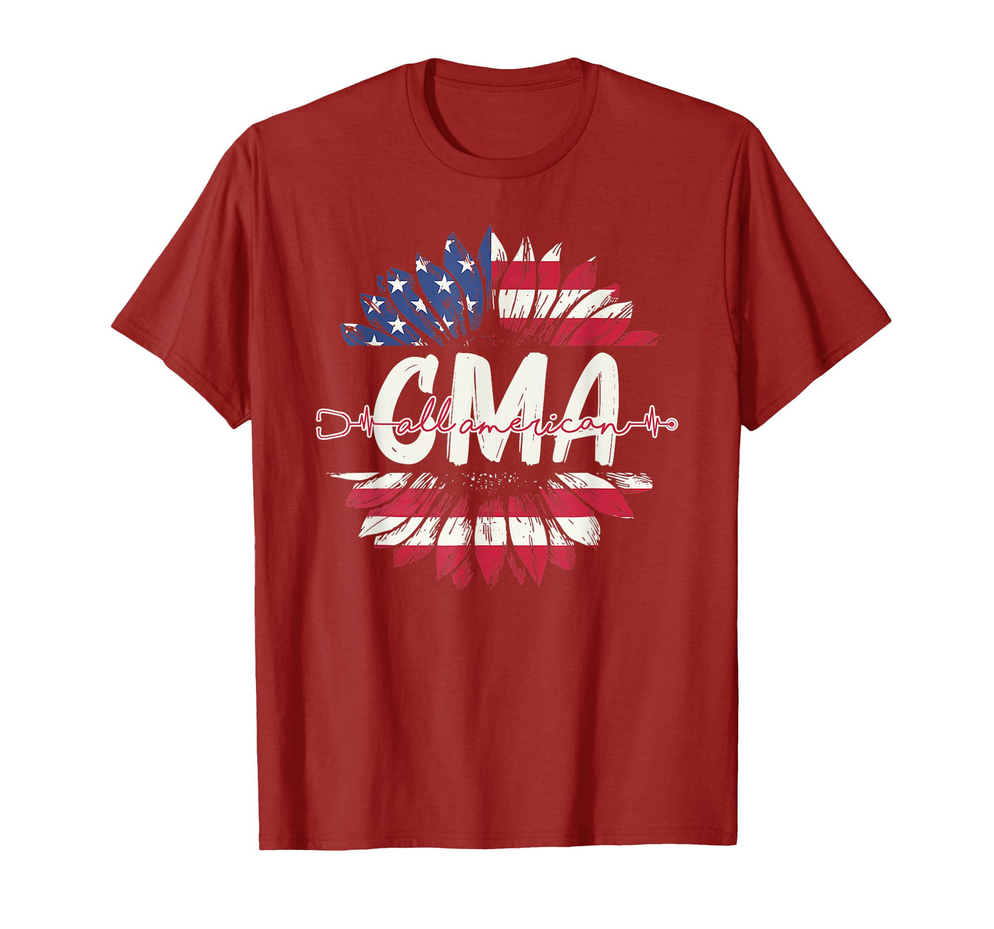 All American CMA Life American Flag Sunflower 4th Of July T-Shirt