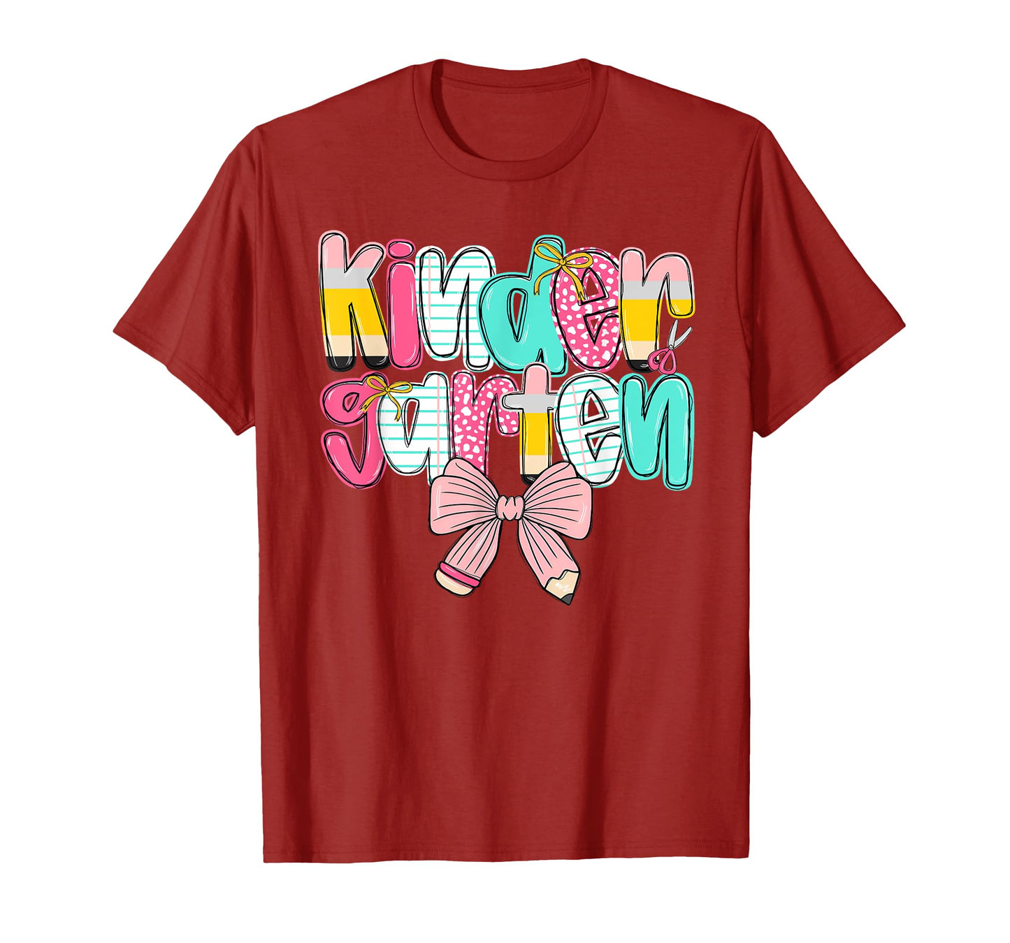 Kindergarten Coquette Bow Back To School First Day Of School T-Shirt