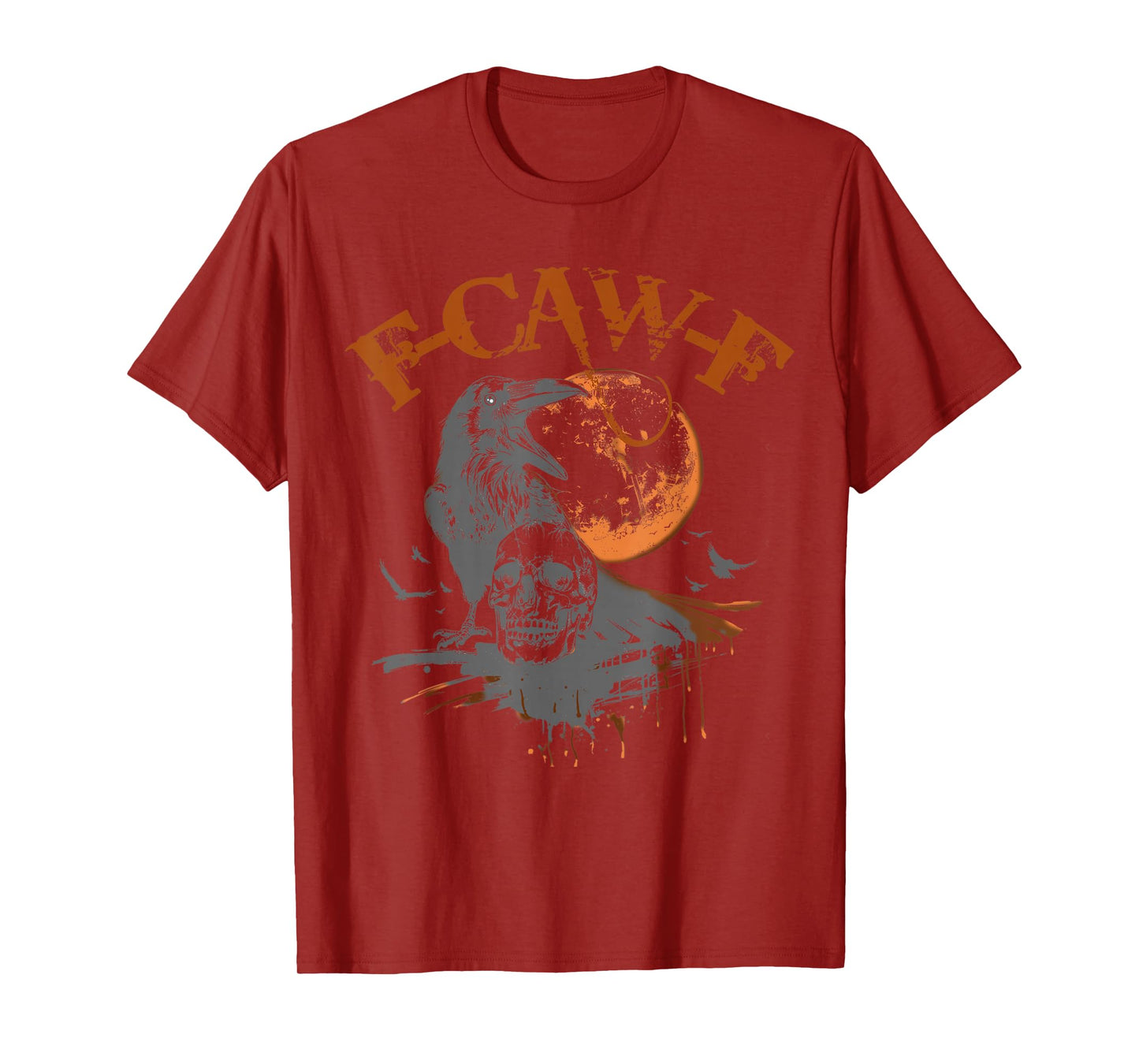 Black Crow, F-Caw-F Funny Black Bird Moon Gothic Adult Humor T-Shirt