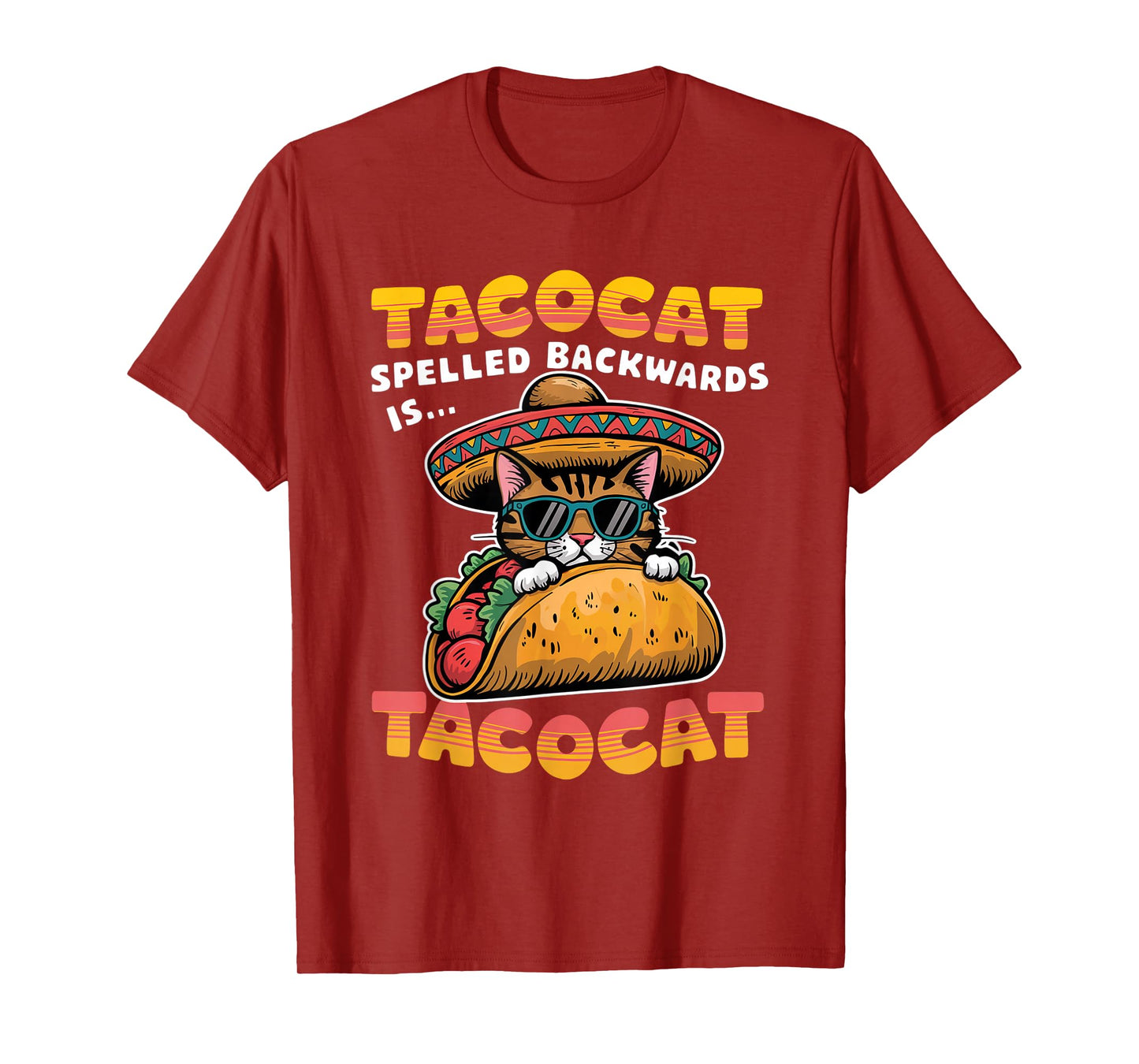 Tacocat Spelled Backwards Shirt Taco Cat Cinco De Mayo T-Shirt