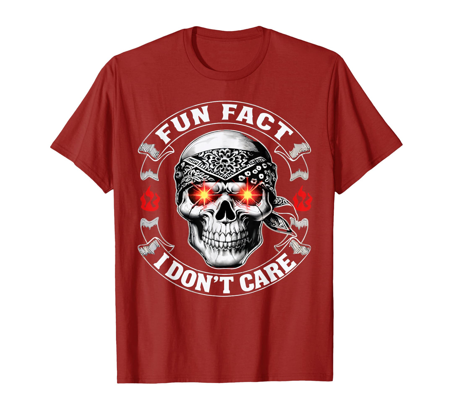 Fun Fact I Don't Care Funny Skeleton Sarcastic T-Shirt
