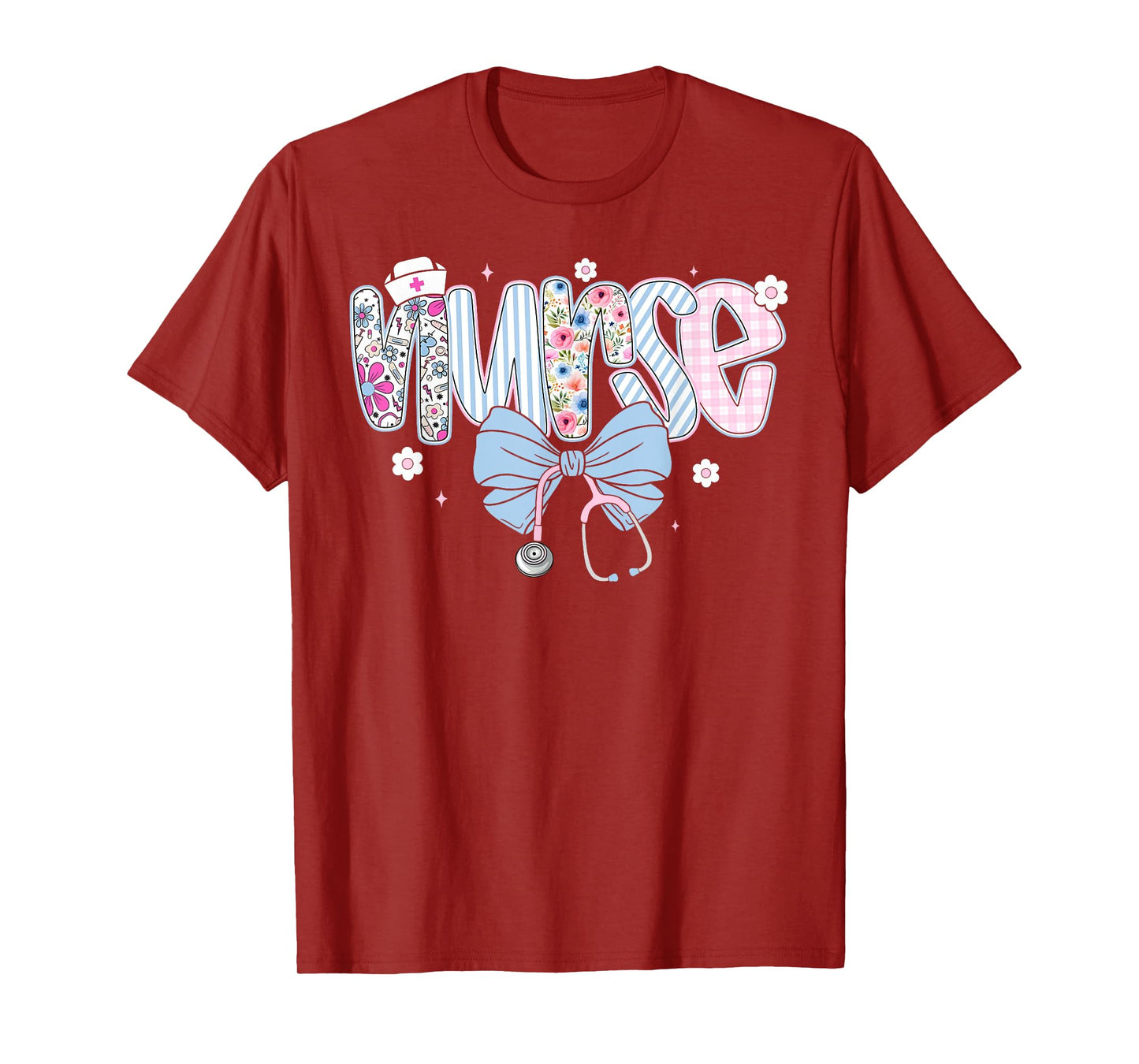 Coquette Nurse Preppy Floral Nurse Back to School T-Shirt