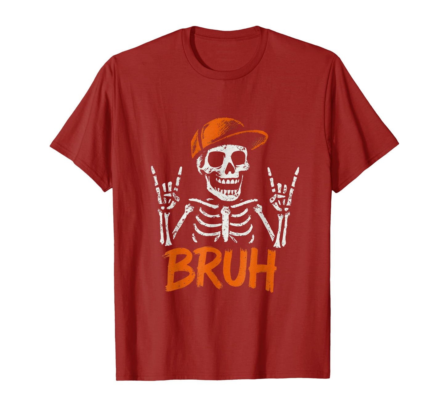 Cool Bruh Skeleton Rock On Halloween Men Boys Kids T-Shirt