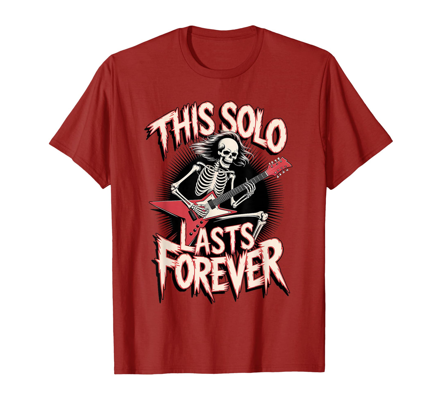 Skeleton Guitarist Halloween Funny Spooky Musician T-Shirt
