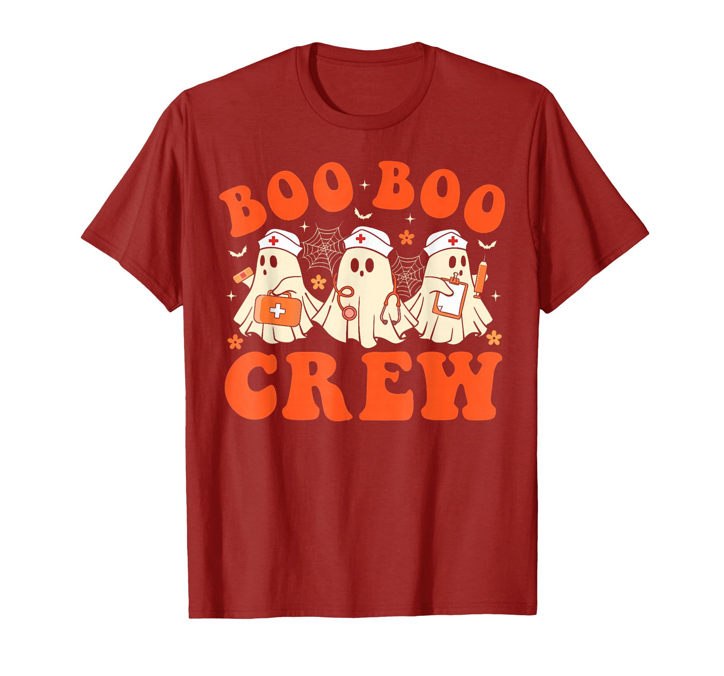 Boo Boo Crew Nurse Ghost Scrub Top Nursing Halloween Costume T-Shirt