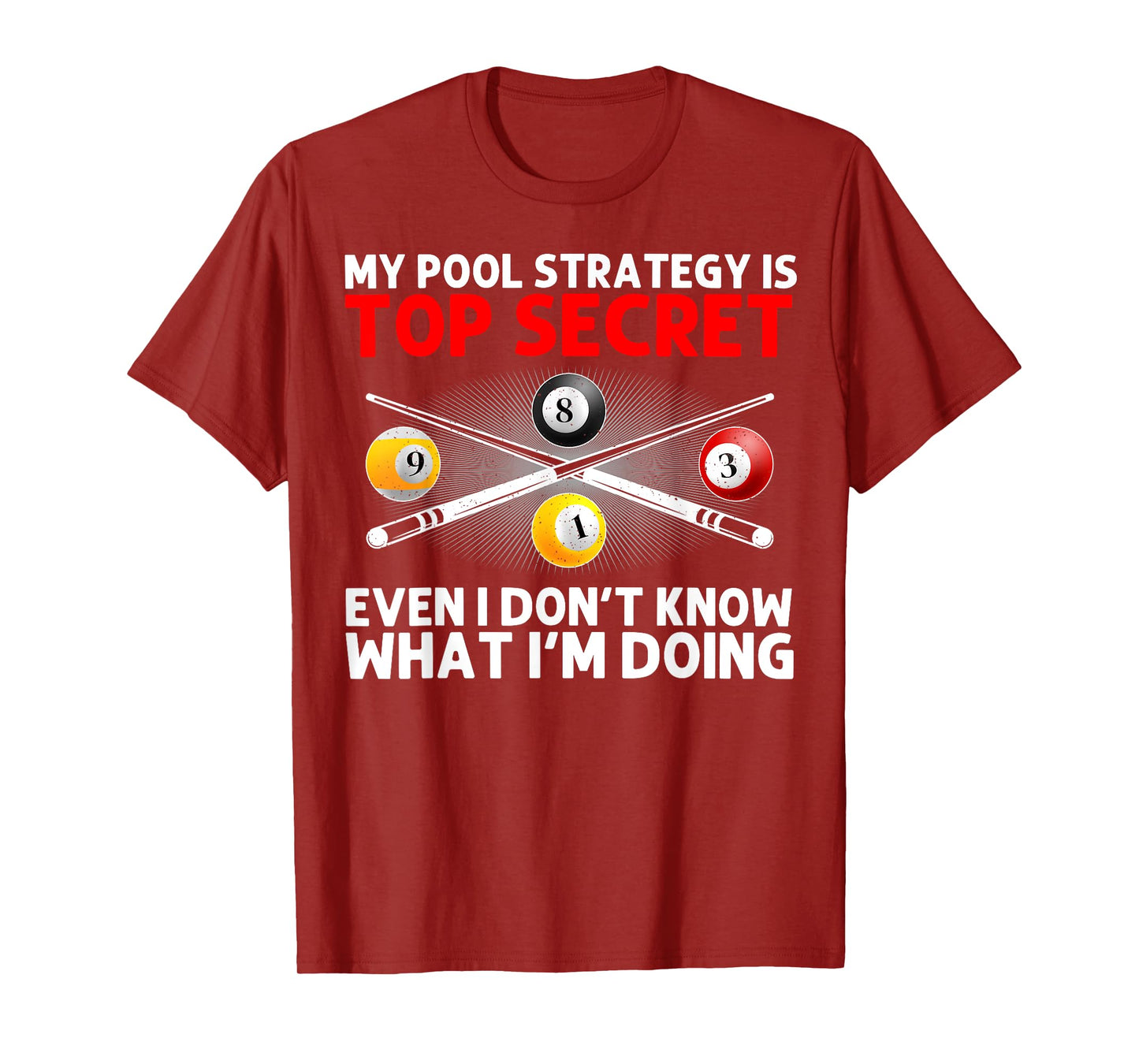Best Pool Design For Men Women Billiards Lover Pool Player T-Shirt