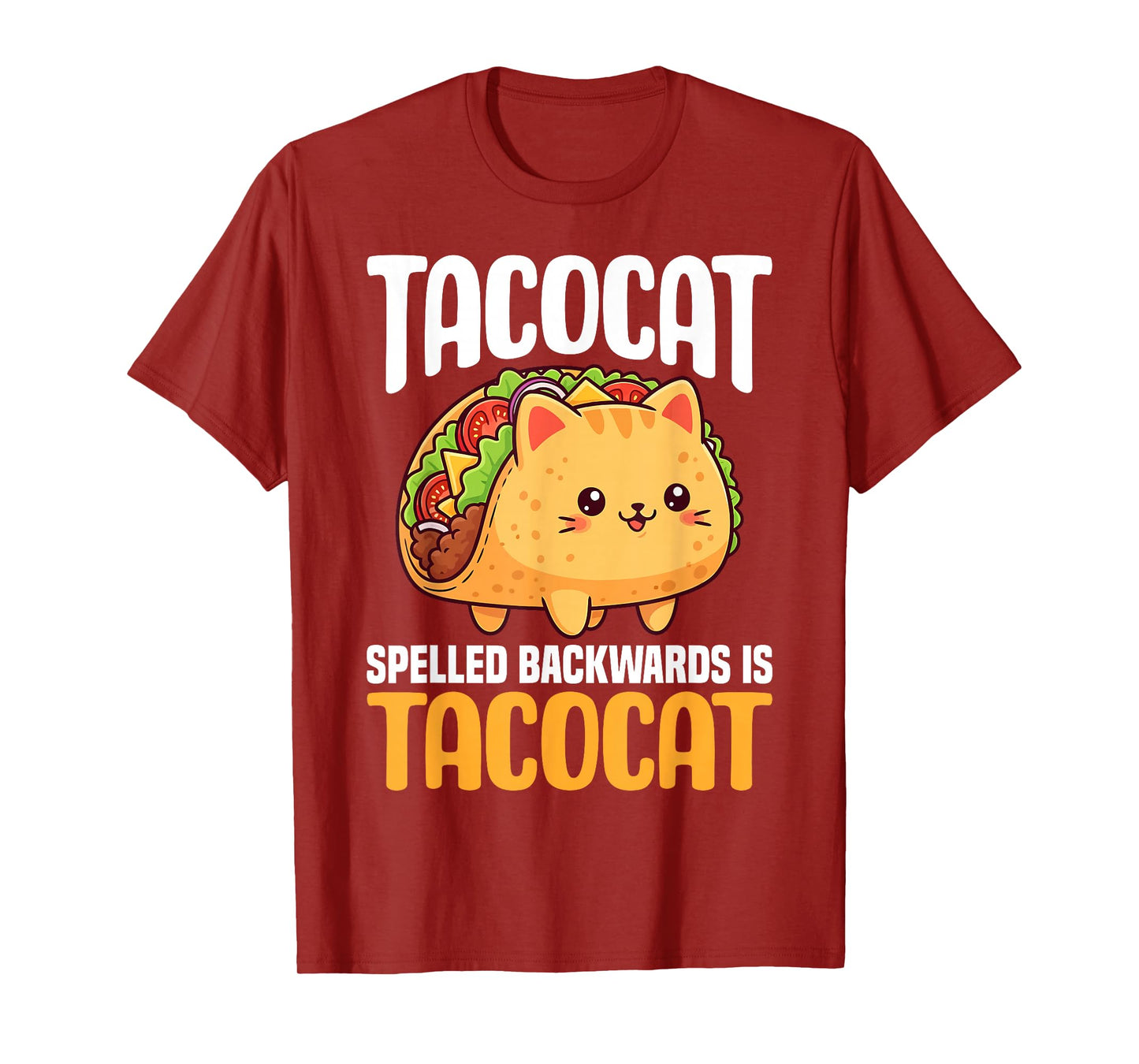 Funny Tacocat Spelled Backwards is Tacocat Funny Cat Lovers T-Shirt