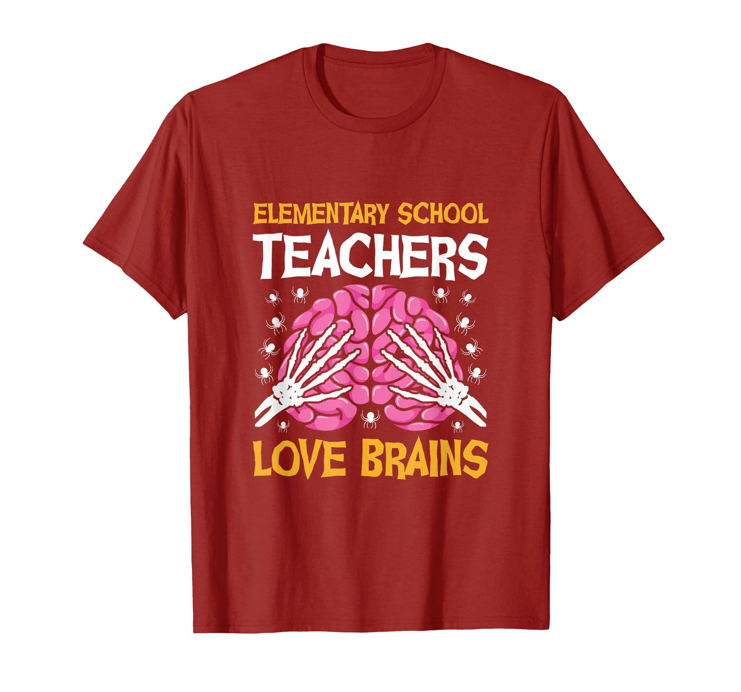Elementary School Teacher Love Brains Funny Halloween T-Shirt