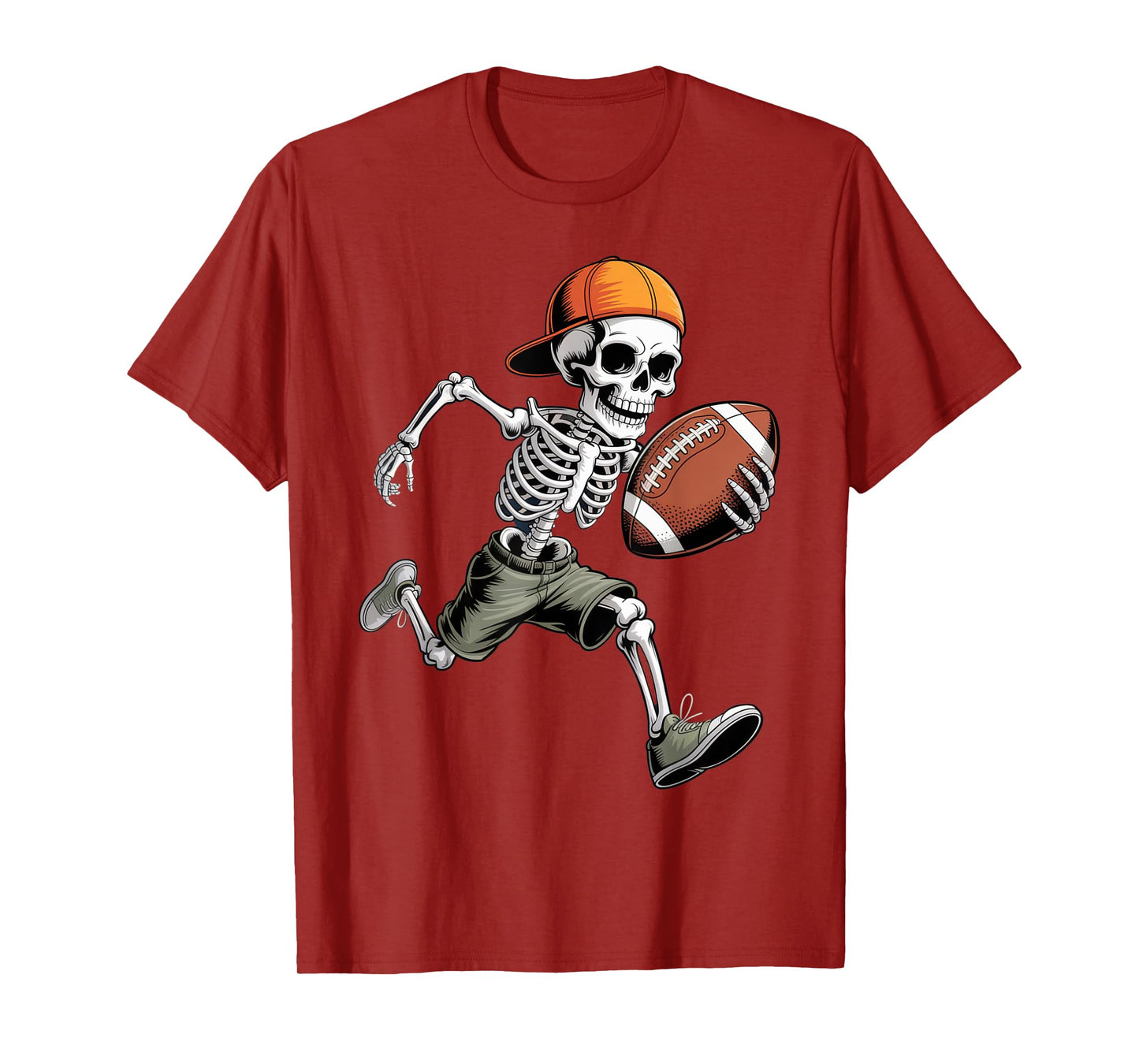 Skeleton Football Player Halloween Costume for Sport Fans T-Shirt