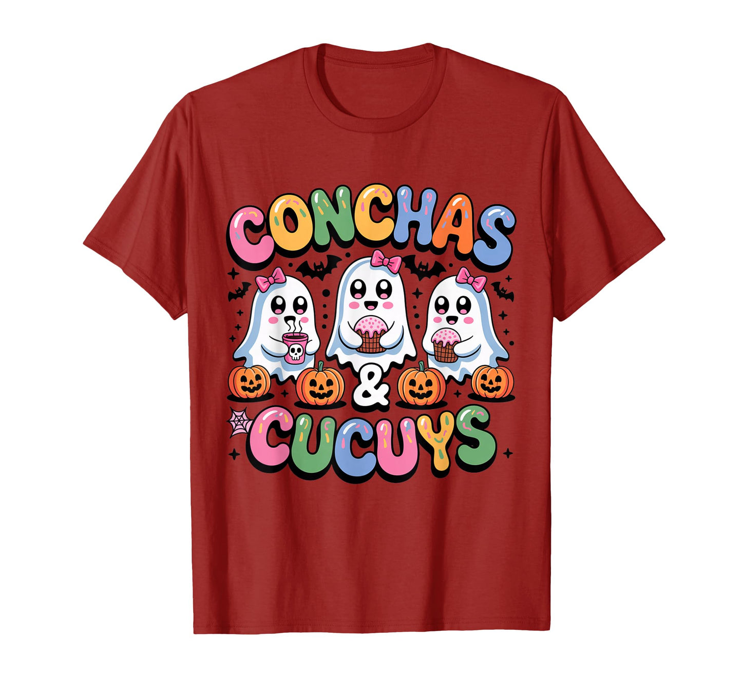 Conchas and Cucuys Funny Halloween Mexican Ghost T-Shirt