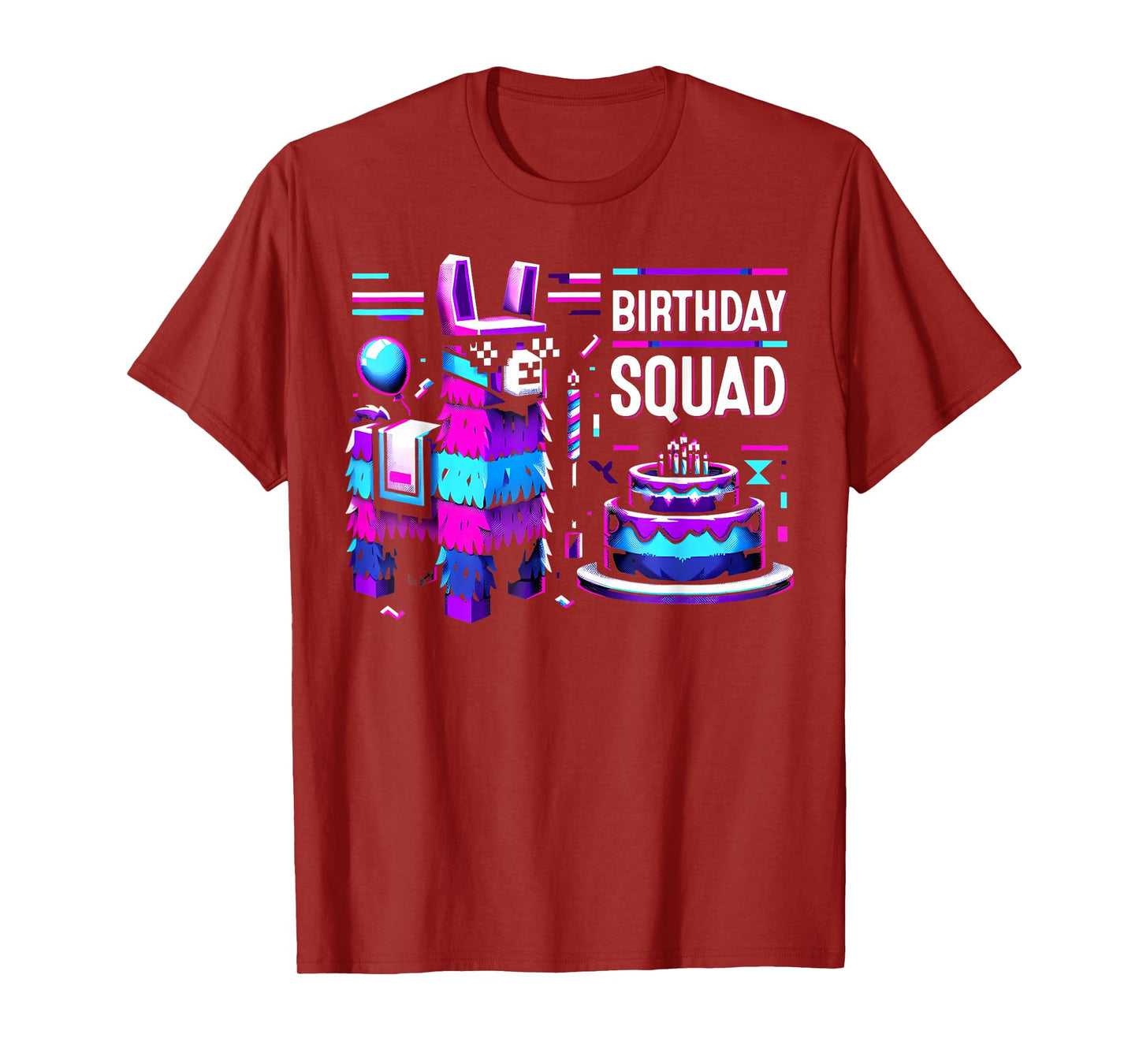 Llama Pinata Birthday Squad Party Family Matching T-Shirt
