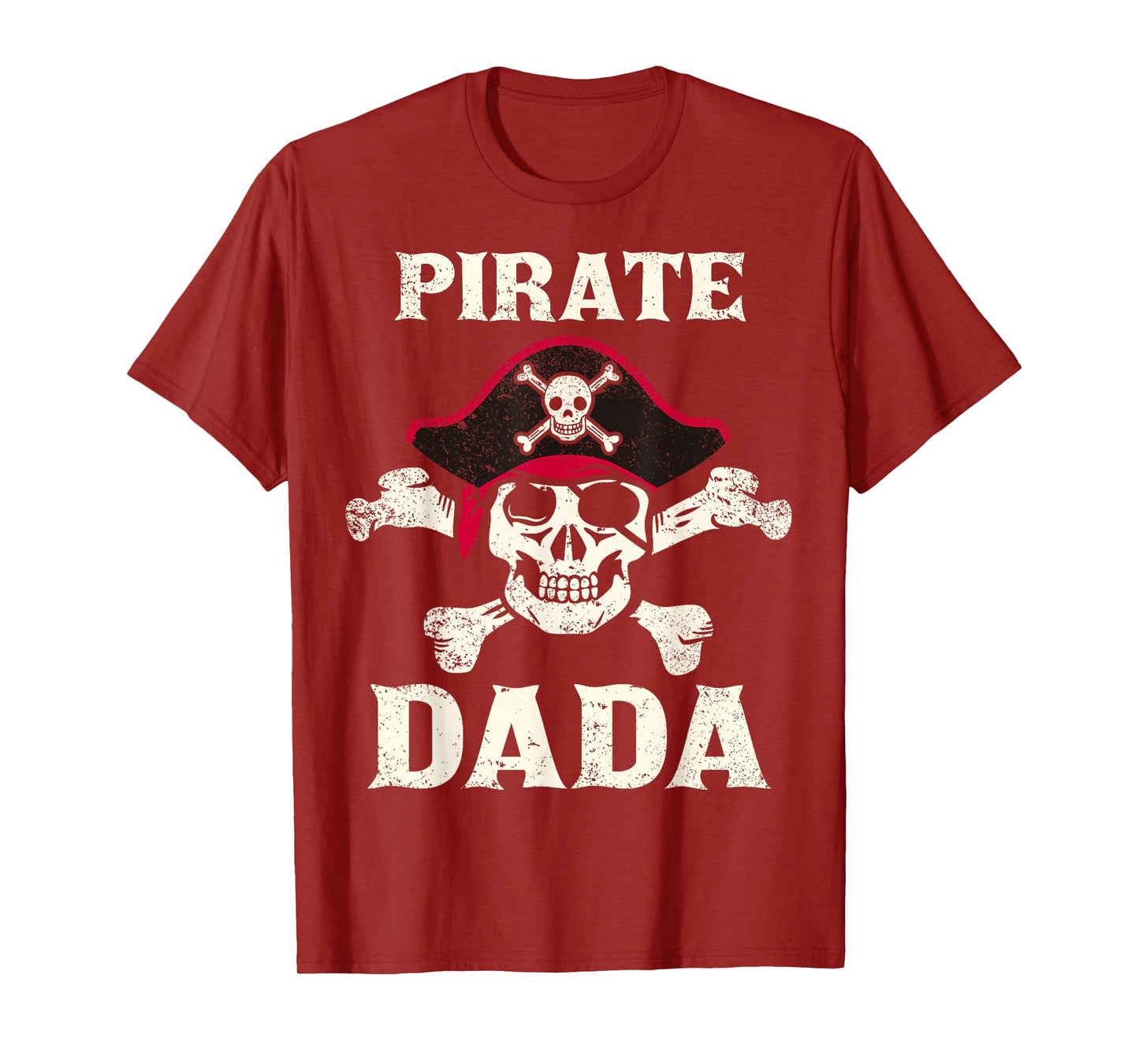 Pirate Dada Skeleton Captain Funny Skull Pirate Dad T-Shirt