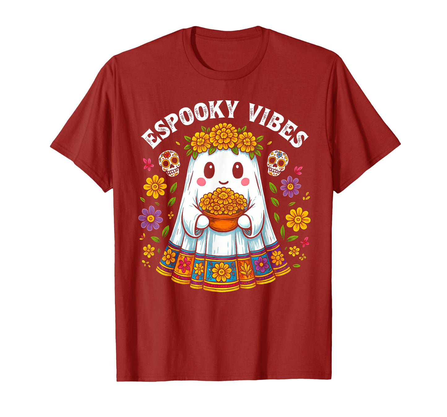Espooky Vibes Maestra Halloween Spanish Mexican Teacher T-Shirt