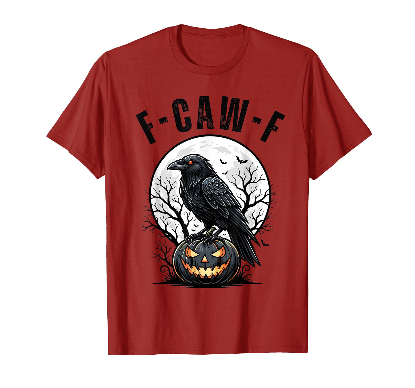 F-Caw-F Funny Black Bird Crow Pumpkin Gothic Adult Humor T-Shirt