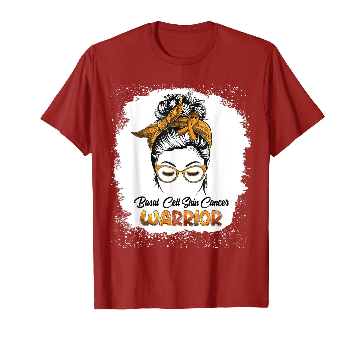 Basal Cell Skin Cancer Warrior Bleached Messy Bun Survivor T-Shirt