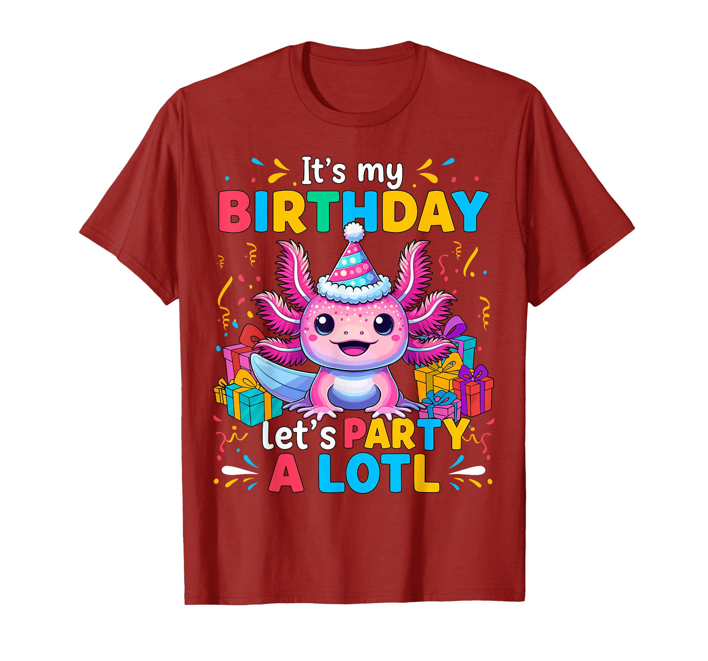 Kawaii Axolotl Birthday Axolotl Fun Party T-Shirt