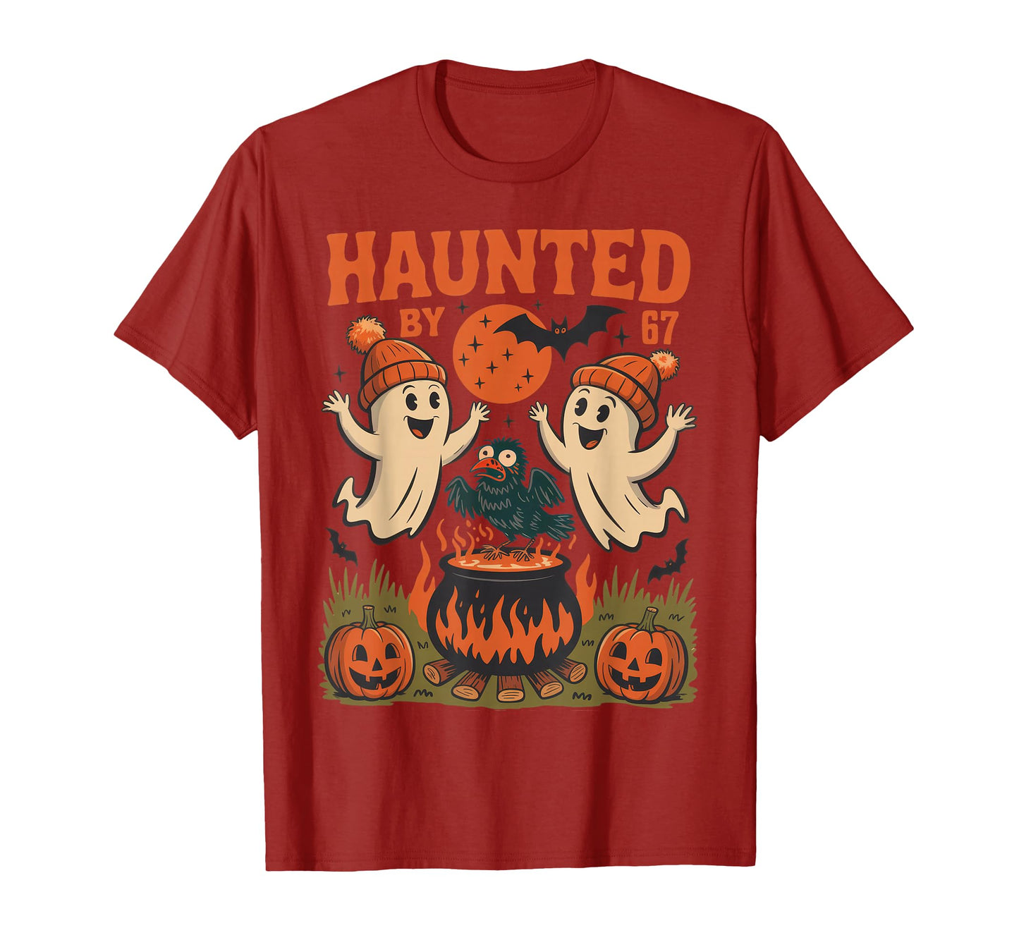 Haunted by 67 Funny Ghost and Raven Halloween Kid Boy Girl T-Shirt