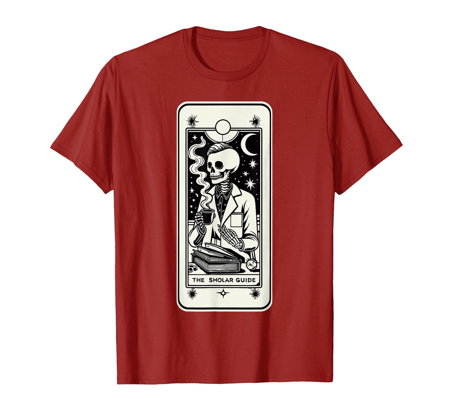 Skeleton Scientist Gothic Tarot Celestial Teacher T-Shirt