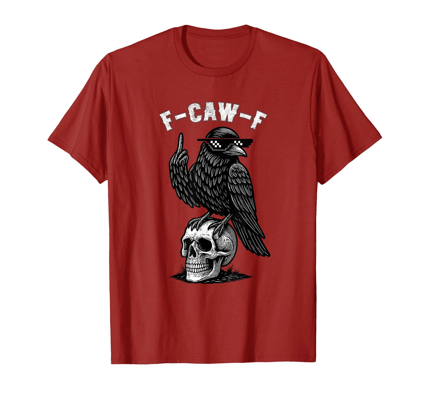 F-Caw-F Black Crow Pun Funny Bird Cawing Grunge T-Shirt