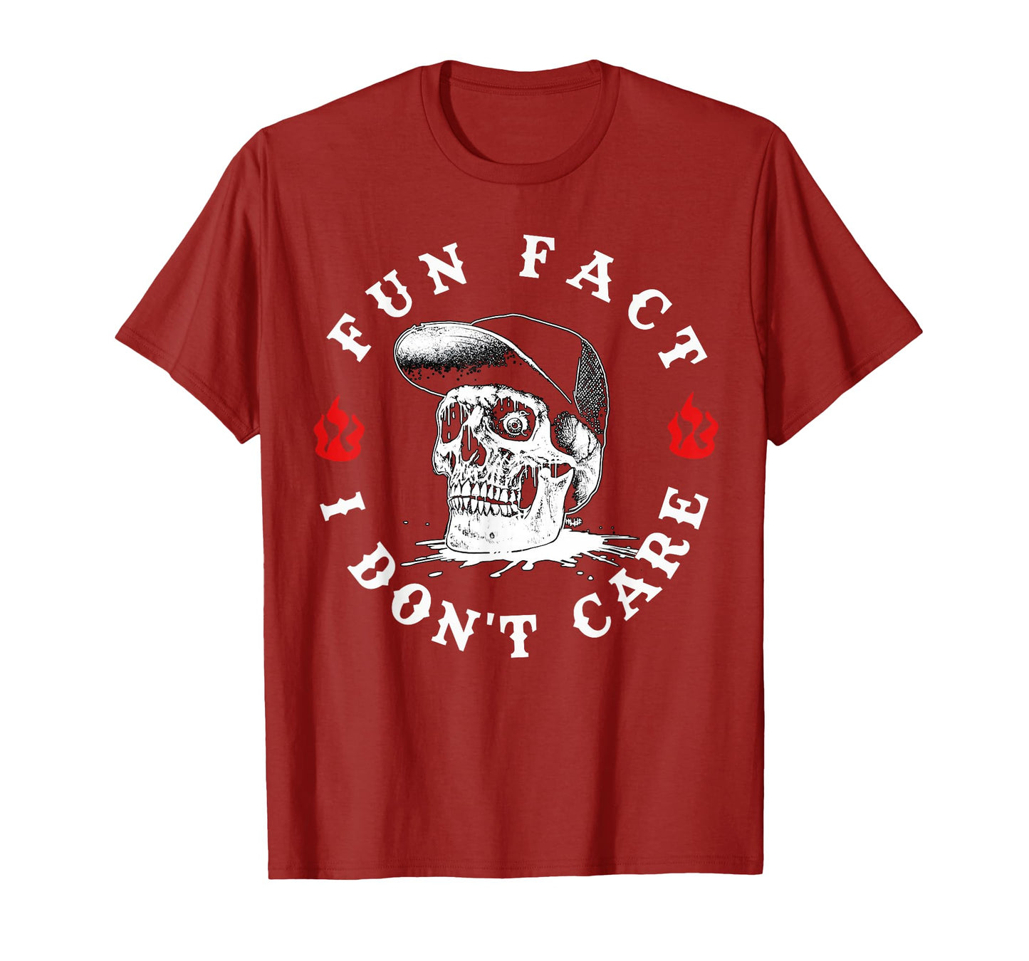 Fun Fact I Don't Care Funny Skeleton Sarcastic Skull T-Shirt