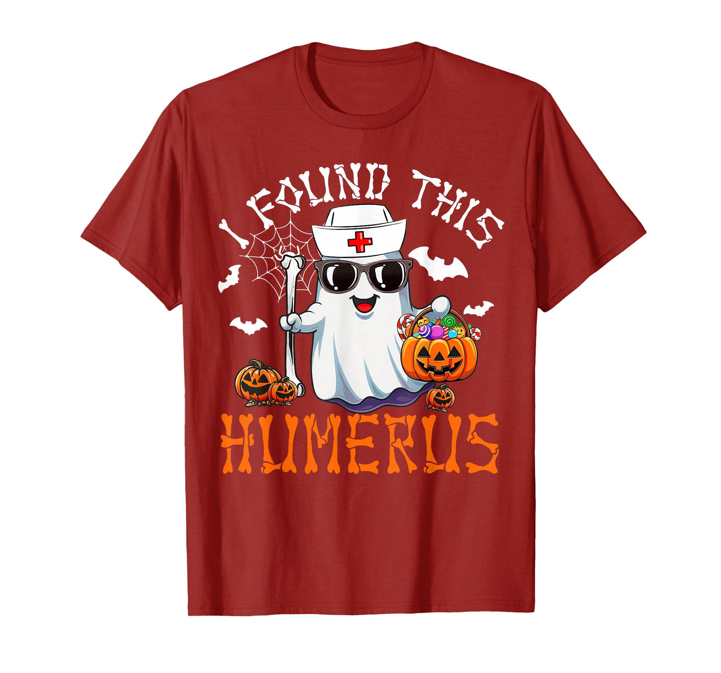 I Found This Humerus Nurse Boo Halloween Costumes Men Women T-Shirt