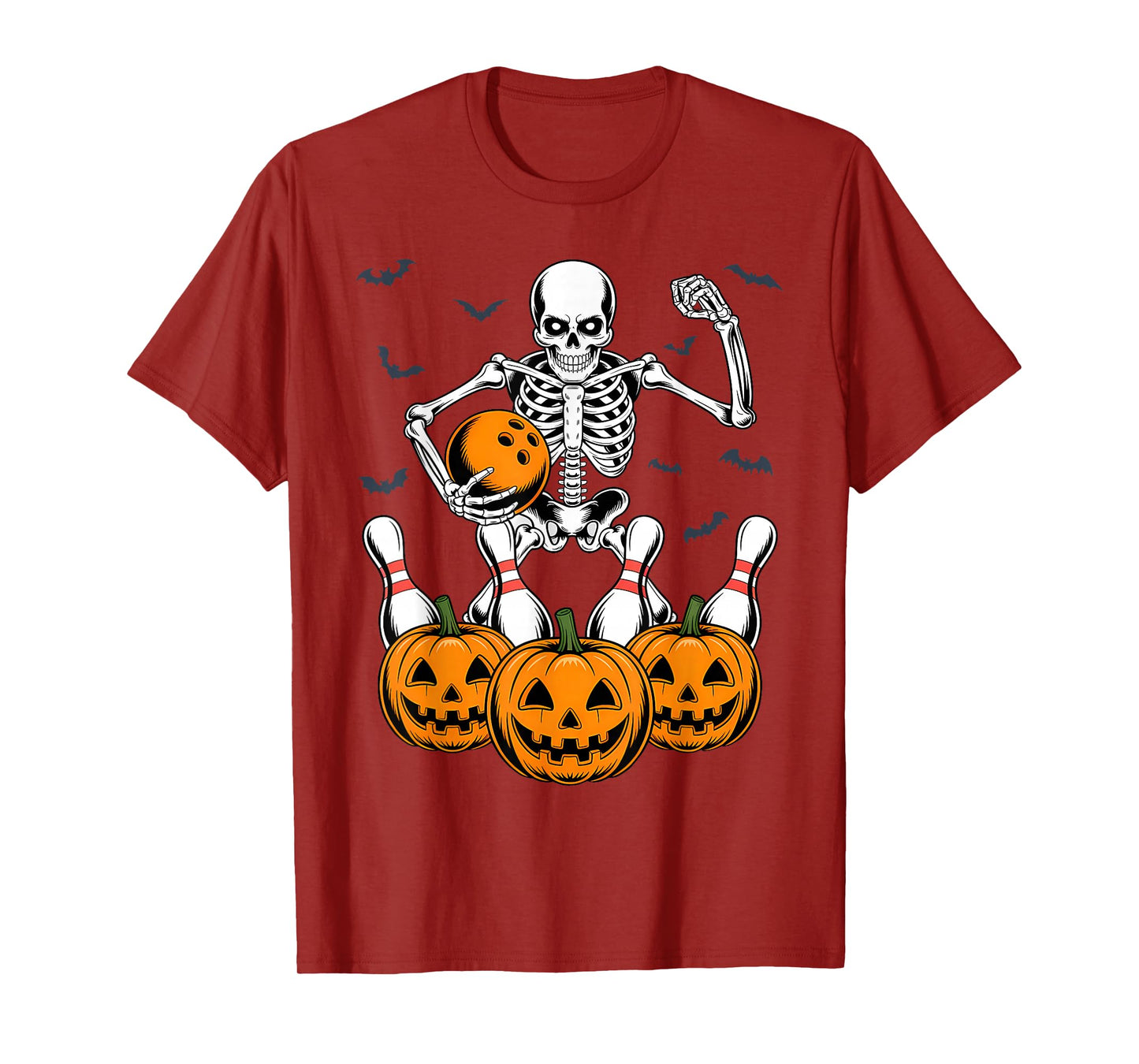 Skeleton Bowling Player Funny Bowler Halloween T-Shirt