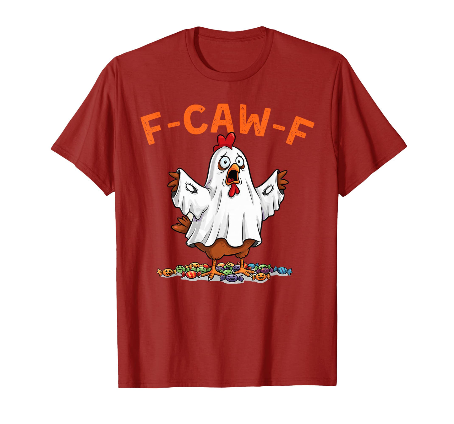 Funny F-Caw-F Chicken Halloween Chicken Ghost F-Caw-F Meme T-Shirt