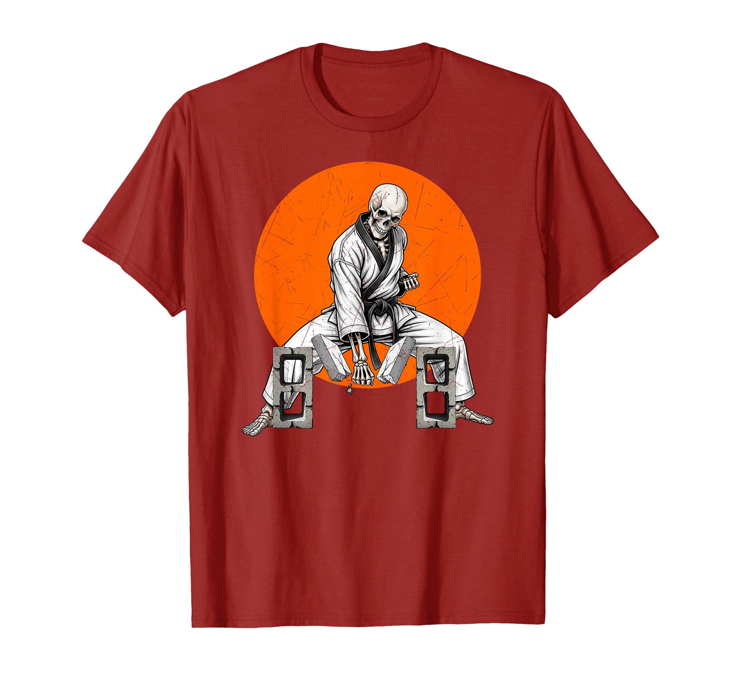 Martial Arts Skeleton Brick Break Breaking Karate Taekwondo T-Shirt