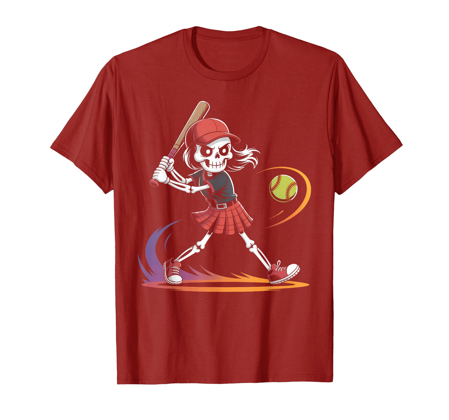 Spooky Softball Skeletons Halloween Costume Spooky Women T-Shirt
