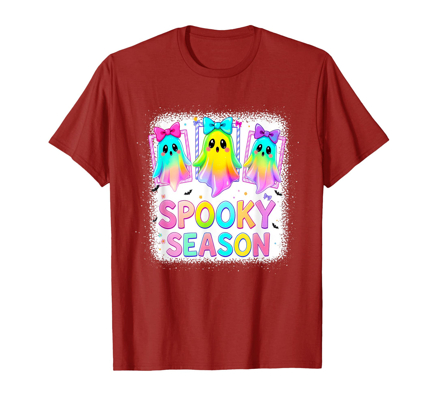 Spooky Season Retro Ghost Holding Pumpkin Halloween T-Shirt