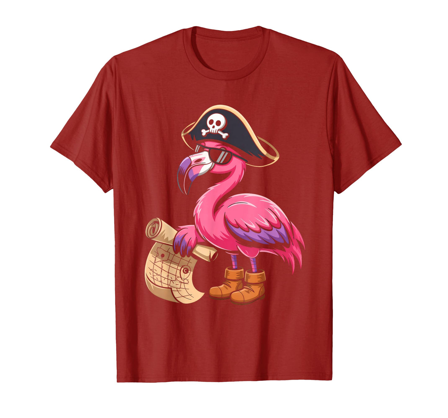 Pirate Pink Flamingo Halloween Costume Women Girls Kids T-Shirt
