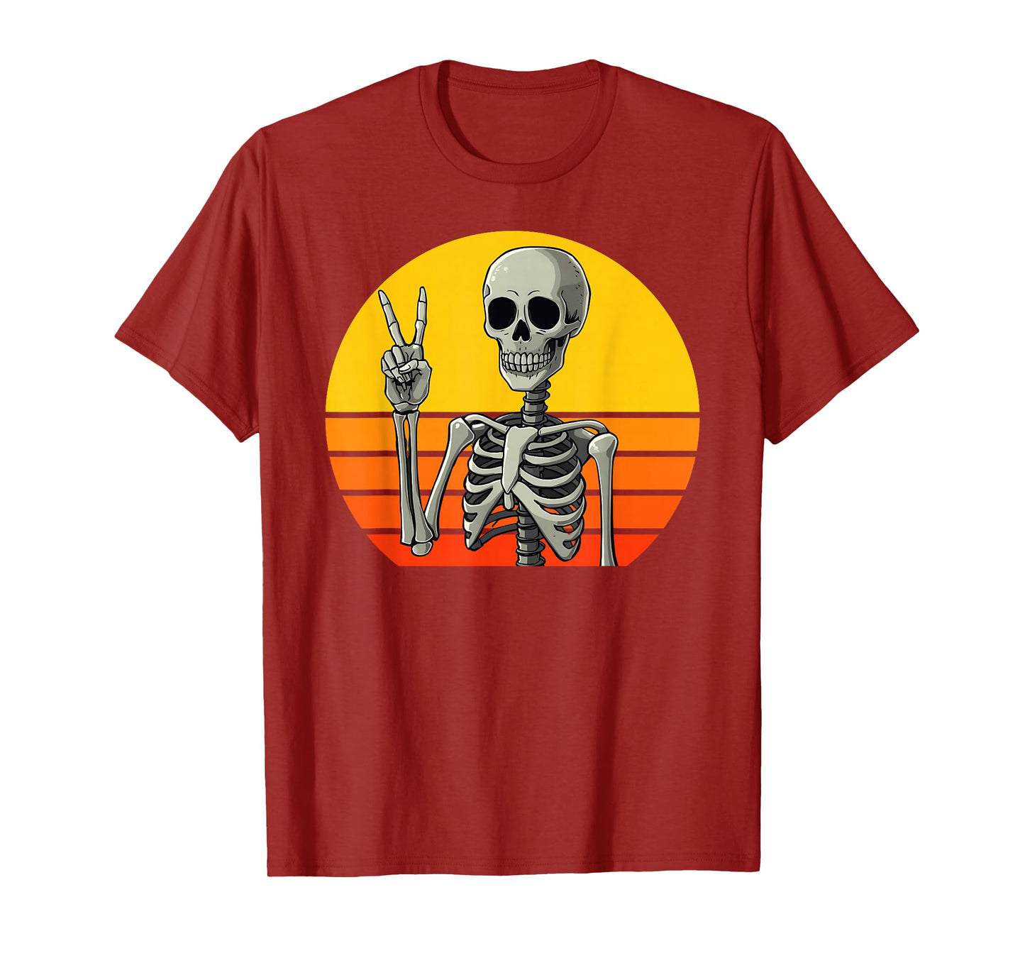 Skeleton Hand Peace Sign, Halloween Skeleton Peace Hands T-Shirt