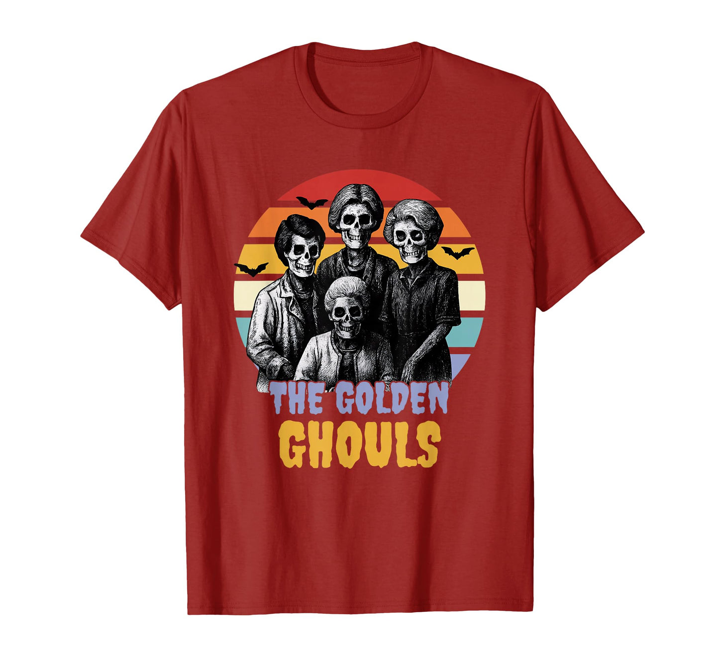 The Golden Ghouls Funny Skeleton Retro Halloween T-Shirt