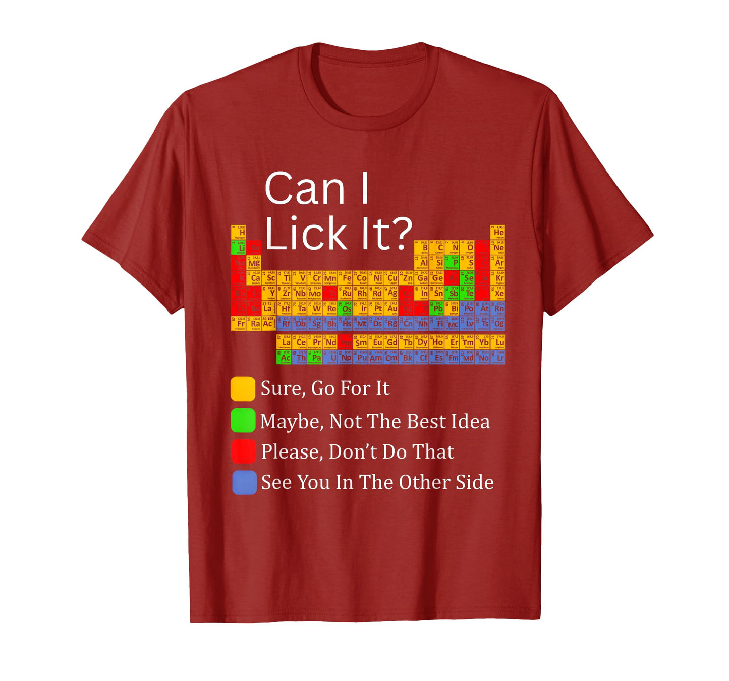 Can I Lick It Funny 100 days of School Periodic Table Kids T-Shirt