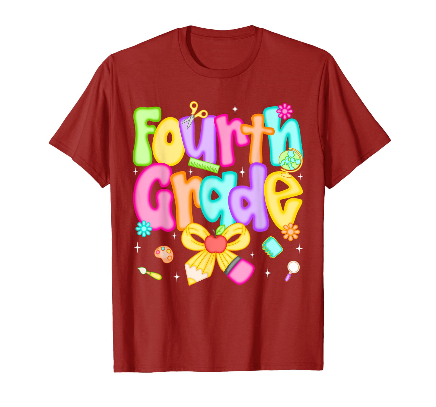 Preppy Fourth Grade Back To School 4th Grade Teacher Girls T-Shirt