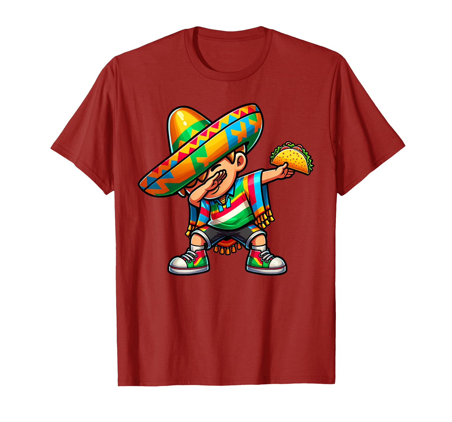 Cinco De Mayo Dabbing Boys Tacos Mexican Poncho Fiesta T-Shirt