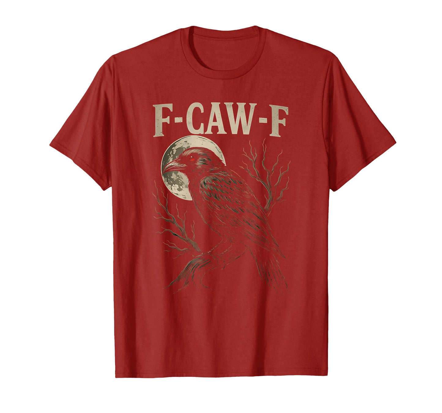 Funny Black Crow Bird with F-Caw-F Saying T-Shirt