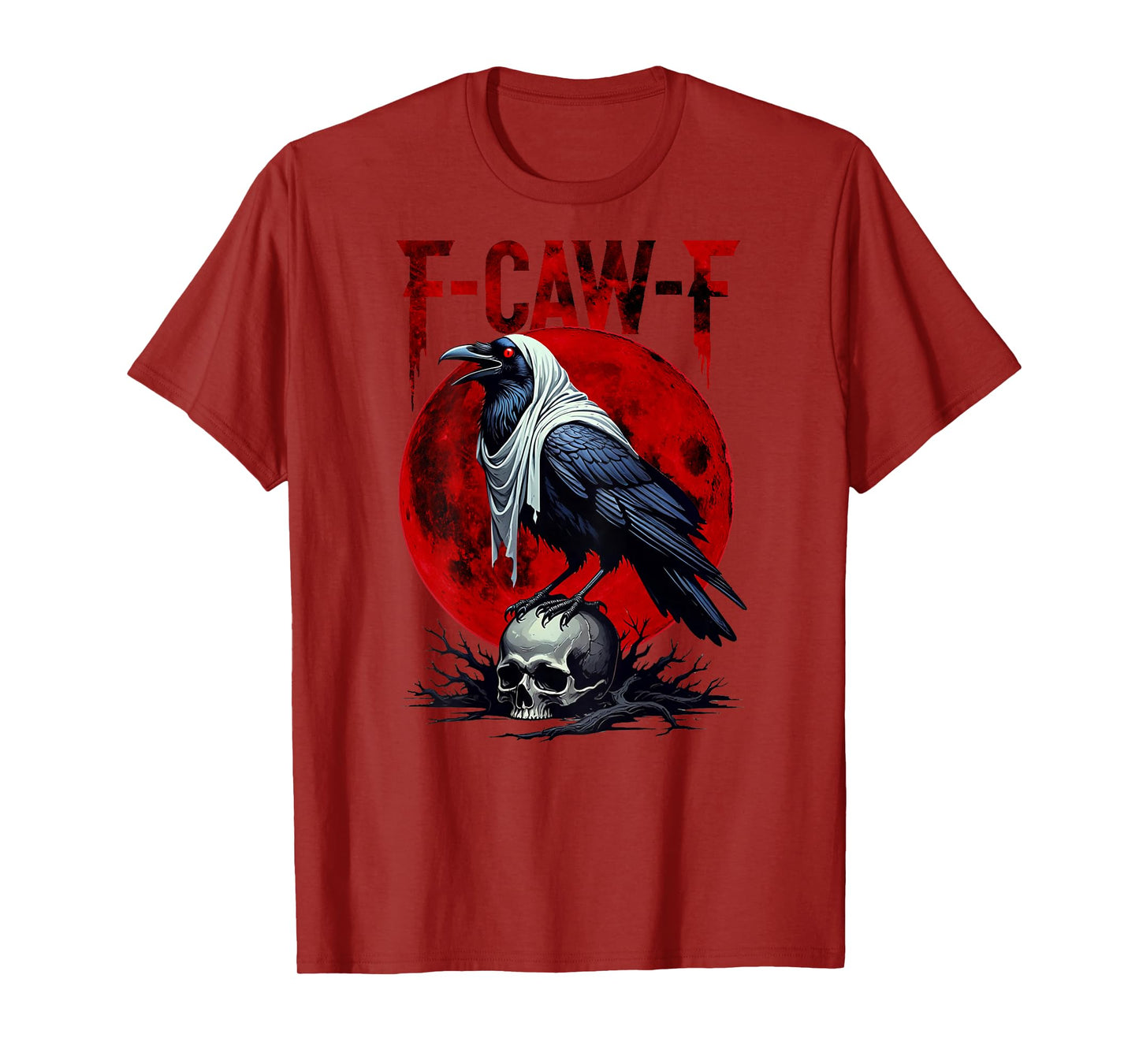 F-Caw-F Funny Black Ghost Crow Bird Moon Gothic Adult Humor T-Shirt