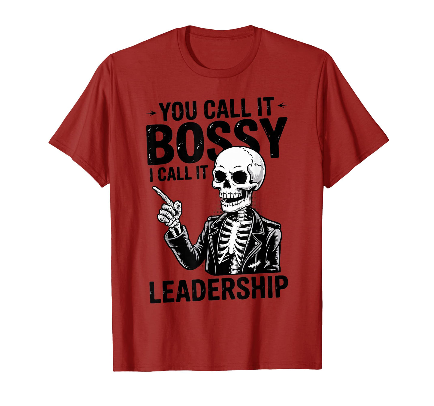 Skeleton Pointing Humor Gothic Art Design T-Shirt