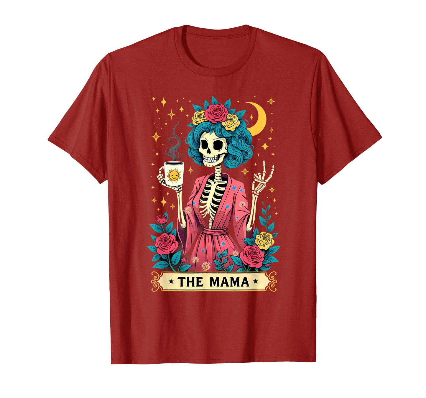 Gothic Tarot Card The Mama Skeleton Halloween T-Shirt