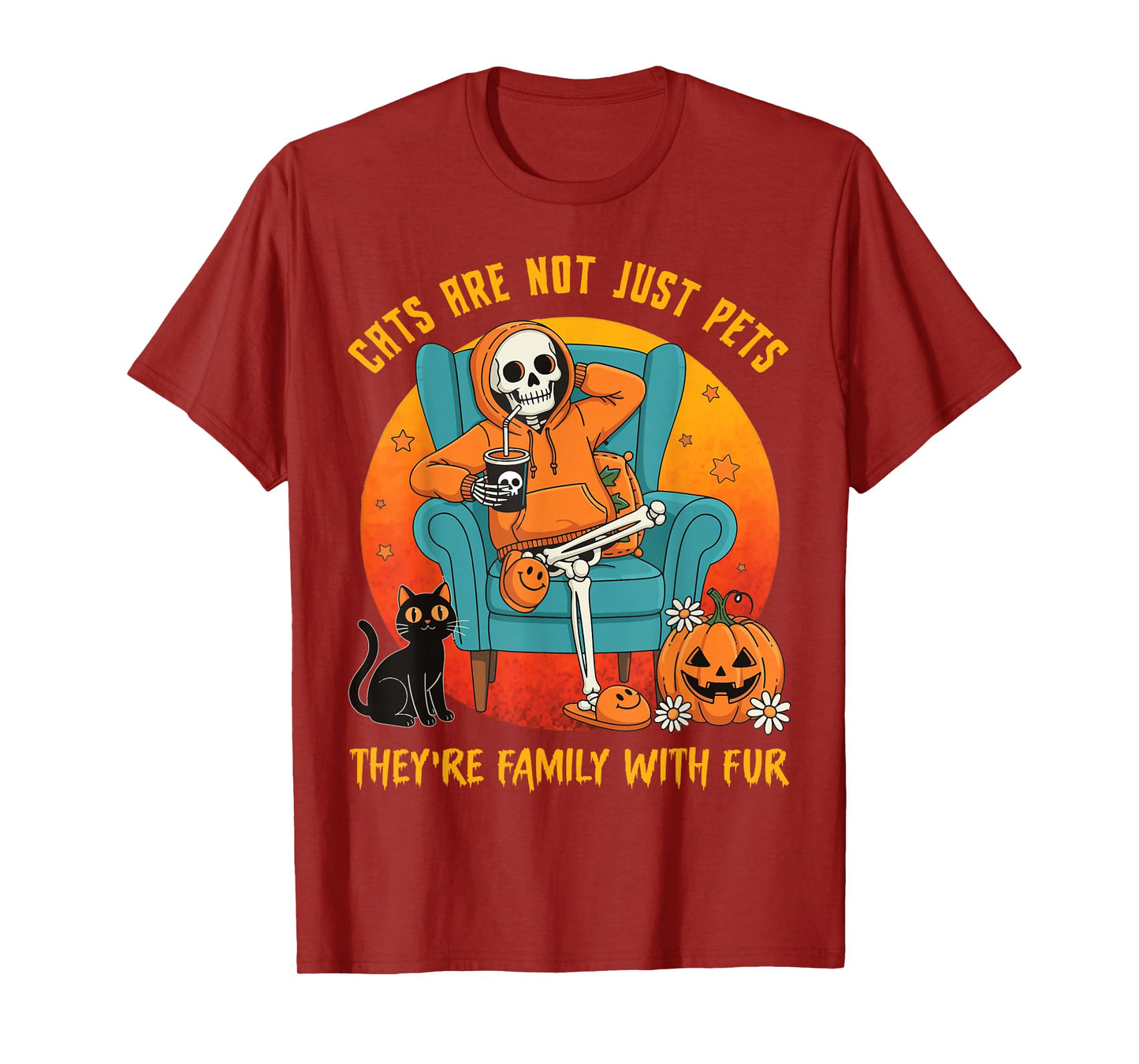 Funny Cat Lovers Skeleton Halloween Pet Cute Kitten Owner T-Shirt
