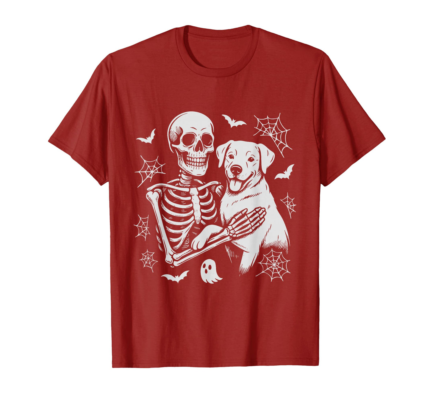Skeleton Hugging Labrador Halloween T-Shirt