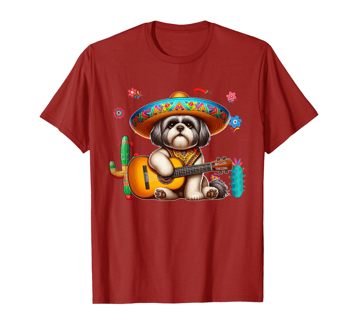 Shih Tzu Sombrero Mexican Guitar Cinco De Mayo Owner T-Shirt
