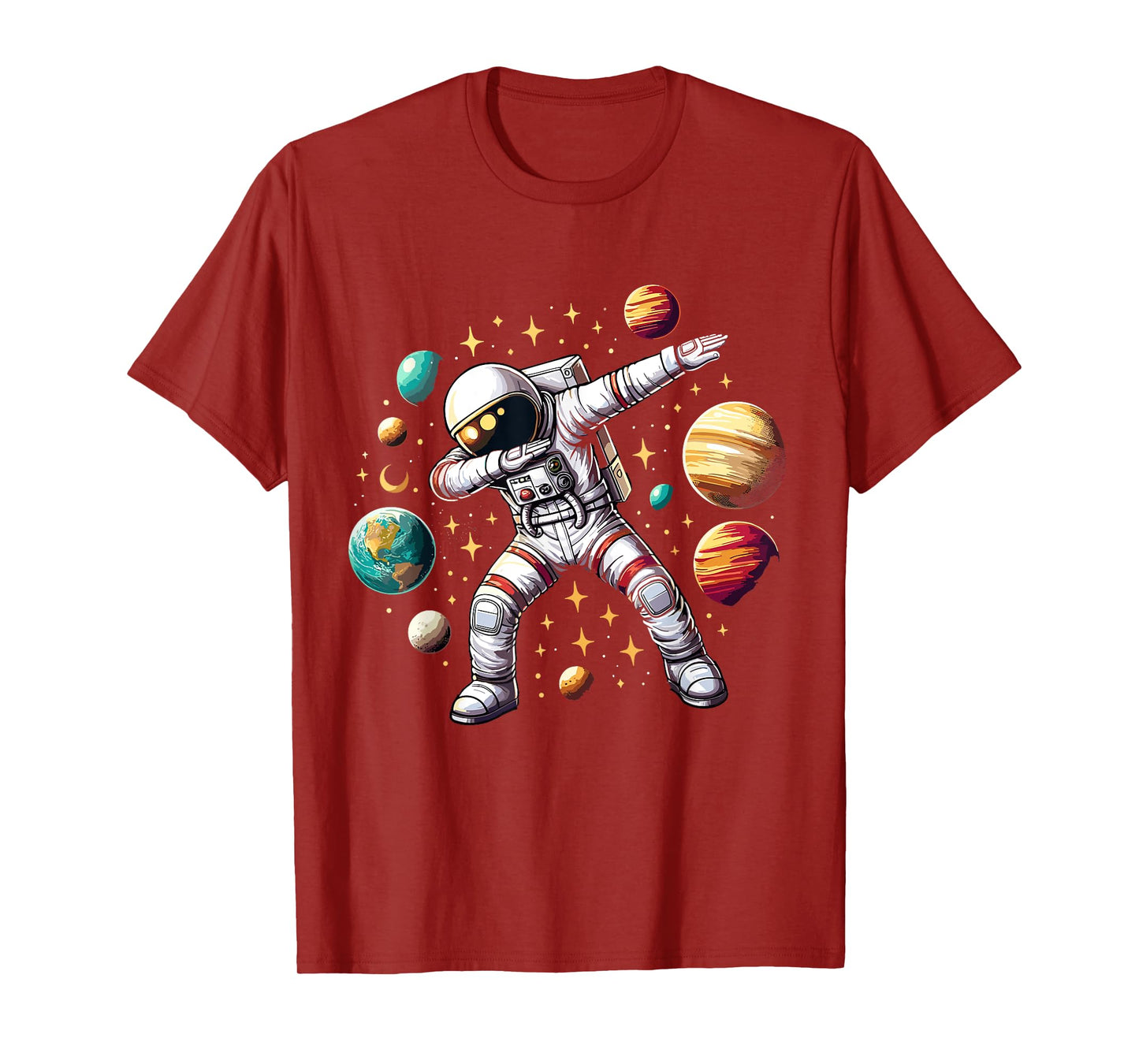 Astronaut Dabbing in Space Cosmic Galaxy Adventure Tee T-Shirt